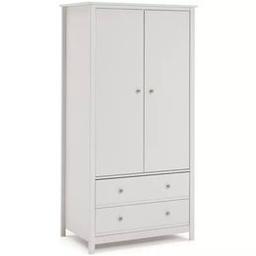 Habitat Kids Brooklyn 2 Door 2 Drawer Wardrobe - White

💥New/other. Flat packed in the box💥

The 2 soft-close drawers discourage desktop clutter, and the secret compartment at the back is ideal for neatly storing computer leads. 

Made of MDF and pine.
Metal handles.
2 doors.
2 drawers with metal runners.
1 fixed hanging rail
Size H170.1, W86, D55cm.
Internal hanging space H109, W74.8, D52cm.
Internal drawer H15.3, W71.6, D47.1cm.
Handle size: L2.7, W2.7cm.
Weight 54kg

💥Check our other items💥