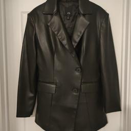 RIVERISLAND BRAND NEW NEVER WORN LEATHER LOOK JACKET SIZE 12.   PICK UP ONLY PLEASE.