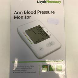 Arm Blood Pressure Monitor 
 Large and easy reading
 Detect irregular heart beat
 Batteries and USB cable included 
Can deliver in Luton, extra charge £3.00