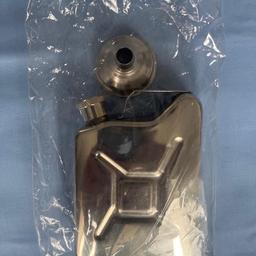 Jerry Can Hip Flask design with filling funnel. 
Has never been used and in packaging.
