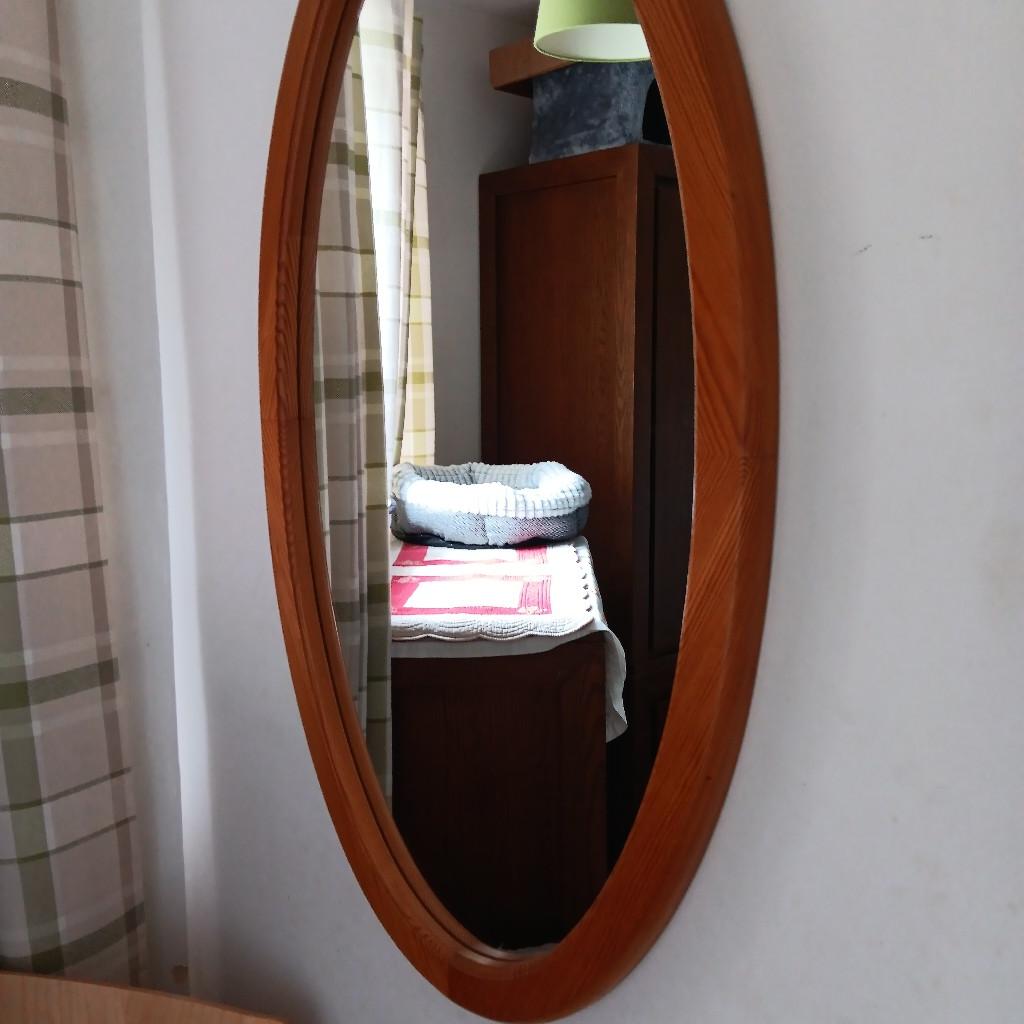 wood frame mirror oval shape