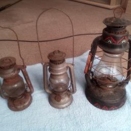 3 vintage oil lamps. collect please from oxenhope Bradford 22