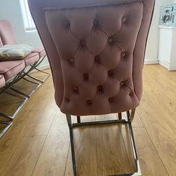 6 high quality dining room chairs. Bought less than 3 months ago however they don’t fit in new property. Cost £229 each chair, just over £1300 worth. Shame to sell. £500 Ono