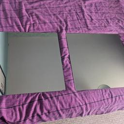 2 square pieces of mirror, one corner of one is damaged (see pic) can be used for craft or put up on a wall with very strong glue! Few light scratches that's all.
Measures 44cm x 44cm

2 pieces of glass from tops of bedside tables.
Measures 45cm x 43cm

Please collect from Greasby for FREE - nan is decluttering!