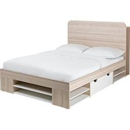 Habitat Pico Small Double Bed Frame - Two Tone

Mattress not included

💥New/other. Flat packed in the box💥

Our Pico Double Ultimate Storage Bed Fame takes space saving to the next level. Inside the stylish two-tone frame, you'll find drawers and shelves in the base sides, and additional shelves at the foot end. There's also a headboard with a hanging rail inside for clothes and shelf space on top for a lamp, alarm clock or your book of the moment
The base is solid to offer strength and maximum support for a good night's sleep, and the raised sides of the base ensure your mattress stays put. A great choice for adults, teens and children alike, they'll all love the smooth cut-out handles and fresh two-tone finish
Wooden frame
Base with wooden slats
2 storage drawers
Size W124.1, L213.6, H110.6cm. Height to top of siderail 90cm
2cm clearance between floor and underside of bed. 
Drawer size H76, W95, D58.5cm. Weight 125kg. 
Maximum user weight 110kg

💥Check our other items💥