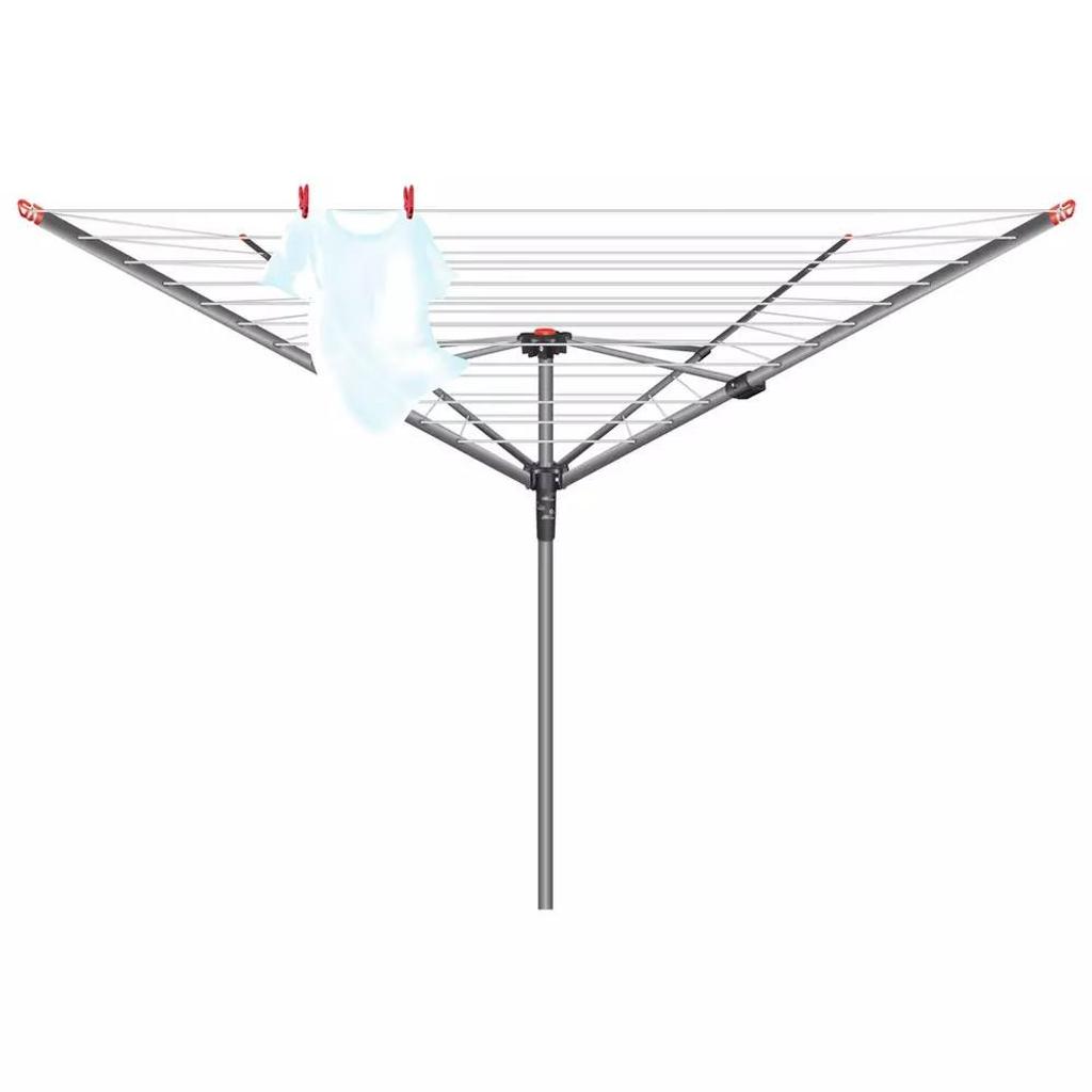 Vileda 50m 4 Arm Rotary Outdoor Washing Line

💥ExDisplay💥

Total drying space 50m.
Holds 4 wash loads.
Twist and lock lifting mechanism.
Steel central pole.
Pole diameter 31mm.
Area of turning circle fully open 2.64m.
Adjustable height.

💥Check our other items💥
