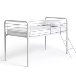 ▪️Jo mid sleeper bed frame-white
▪️New, flat pack
▪️Single bed
▪️Frame size L198, W96, H115cm
▪️Safety rail height 33cm
▪️Ladder can be positioned either side of the bed.
✨Bed frame only, mattress not included