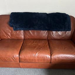 Leather sofa 3 seater plus x2 1 seater
One chair has 2 dents as seen in the image but other then that the condition is good needs man power to be moved 