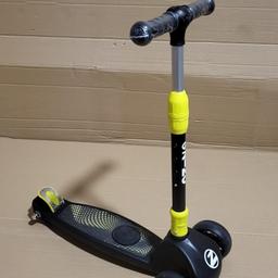 Zinc T Motion Electric Scooter

💥ExDisplay💥

Reach speeds up to 8kmh/5mph.
Travel up to 6km on one charge.
Fast 2 hour charge time.
Light up wheels.

3 wheels.
Folds for storage.
Anti-slip footplate.
Easy grip handles.
Adjustable handlebar height.
Rear footbrake.
Size H86, W57.5cm.
Weight 4.2kg.
Maximum user weight: 50kg

💥Check our other items💥
