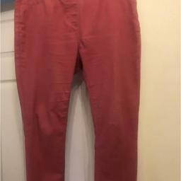 These stylish red jeggings from M&Co are the perfect addition to any wardrobe, offering a comfortable and fashionable option for any occasion. With a size of 16 and a regular fit, they are suitable for most body types and can be paired with a variety of different tops and accessories.

Made from high-quality materials, these trousers are durable and long-lasting, ensuring that you get the most out of your purchase. Whether you're dressing up for a night out or just running errands around town, these jeggings are sure to become a staple in your wardrobe. Get yours today!

Pet and smoke free home