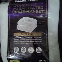 Slumberdown Comfy Cosy Nights Electric Blanket - Super King

🔶New/other. Flat packed in the bag🔶

Made from polyester.
Easy fit straps.
Dual digital detachable controls.
9 heat settings.
Suitable for all night use.
Low energy consumption
Size W160, L170cm - suitable for super king bed.
Machine washable

🔶Check our other items🔶