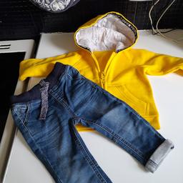 Boys 9-12 mths Yellow hoodie and jeans...never worn but i removed tags. £5 for set