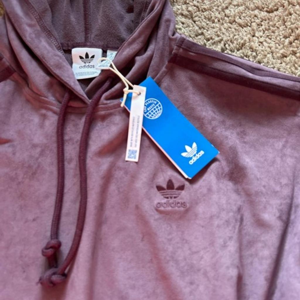 brand new suede feel to this hoodie new with tags deep lilac. paid 60 for it. grab this bargain before someone else does. see my other items for sale too thanks 😊
