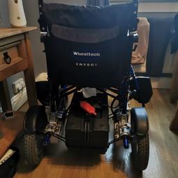 Blue electric wheelchair for sale in mint condition and excellent working order it's has 4 new hard wheels put on so no chance on getting a puncher the controlles can be moved from left side to the right side it does have a cover and also has 2 batteries £330 o.n.o pay on collection only