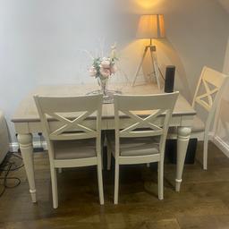 Beautiful, solid and very very heavy dining table which comes with 6 chairs as table does extend but I can’t find the middle extender bit!

I do have the matching sideboard too for sale

Collection only and will need at least 2 people to collect as very heavy.

Paid over £2000 originally