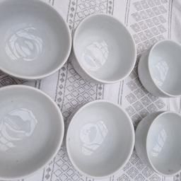 all new lovely  small bowls  never use also  machine  plates  and cup & saucer different  price  x6 collection br1