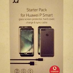 Vodafone Exlusive Starter Pack For Huawei P Smart Glass Screen Protector Clear Transparent Hard Cover Charge And Sync Cable
Brand New In The Box

Currently Retails For £19.99

Hard Case Clear Transparent Polycarbonate Glossy Finish Access To All Ports

Charge Cable Micro USB 1 Meter Black

Tempered Glass Screen Protector

High Impact Resistant Ultra thin 0.33 mm Pre Cut