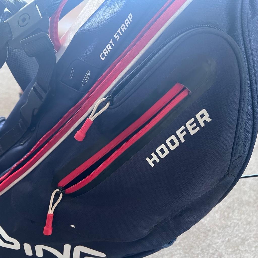 Ping Hoofer Stand Bag with Dual Carry Strap, club divider, zipped pockets and magnetic pocket.

Great as new condition used a handful of times as a spare bag.

Collection only Meir Park ST3

Cash, Bank Transfer or Card Accepted

No timewasters please