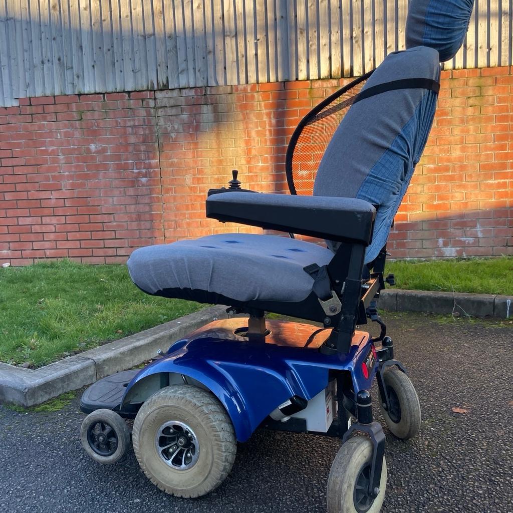 Electric Wheelchair Pride Mini Jazzy in good working order. Joystick Control Agile Indoor Outdoor. A stable but agile chair for indoor or outdoor. Flip up arms offer easy patient transfer. Wheelchair has electromagnetic brakes, speed control, easy forward and reverse. Collection from Wolverhampton.