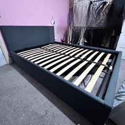 Bought this 2 years ago. Moving place and wanted to sell it now. It’s in good condition colour is blue grey. This stunning end lift ottoman bed offers an attractive combination of contemporary style and ample storage space. The base lifts easily with the help of a gas hydraulic system so you can access the lined storage area underneath the bed.