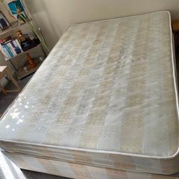 Double bed frame with mattress & pillows. Condition is Used. Collection in person only.