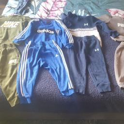 nike tracksuit has a few bobbles
under armer tracksuit in great condition
puma tracksuit is in great condition hardly worn 
adidas tracksuit, hardly worn

can post for additional cost
sizes 18 months to 2/3 years. but they are around the 2 year.

pet and smoke free home
