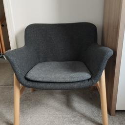 IKEA vedbo chair,

great for an occasional use, nursing or reading.

collection only

Height including back cushions: 75 cm
Width: 73 cm
Depth: 65 cm
Free height under furniture: 24 cm
Armrest height: 20 cm
Seat width: 45 cm
Seat depth: 48 cm
Seat height: 44 cm