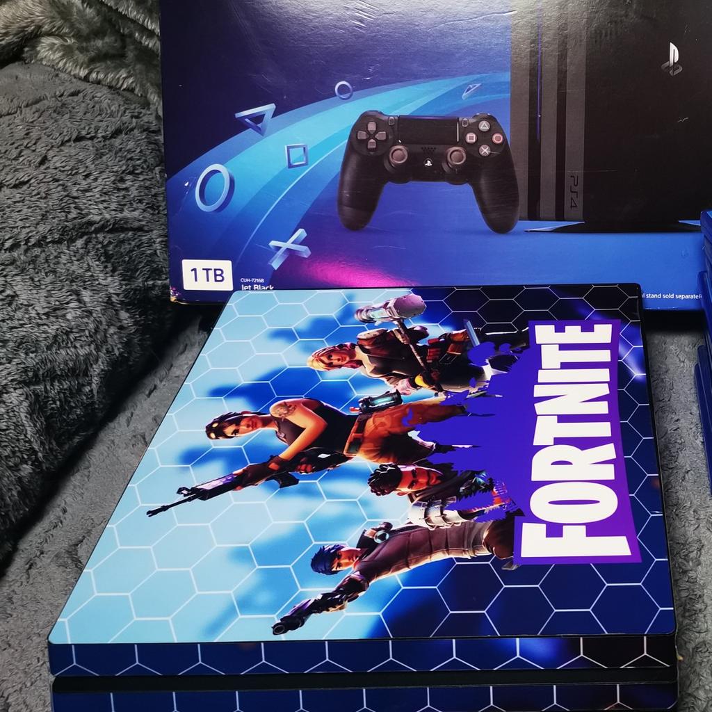 Ps4 pro
One of the latest model with improved fan and less noise,it has removal fortnite sticker witch it can be removed itis in immaculate condition as it hasn't used much as kids was using the pc for gaming instead of Ps4 pro.. I ve got some games if u are interested witch can bought separately...