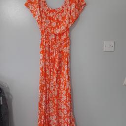 Orange Summer Dress
Size 12 / George / Tiered Dress 
Belt included