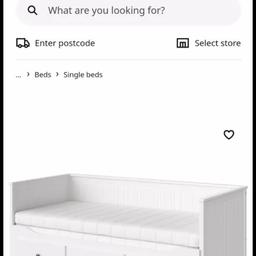 Pulls out to a large double bed. Good condition with minor chips. currently selling at £350 at IKEA 
Please note does not include mattress which be £550 in all at ikea.