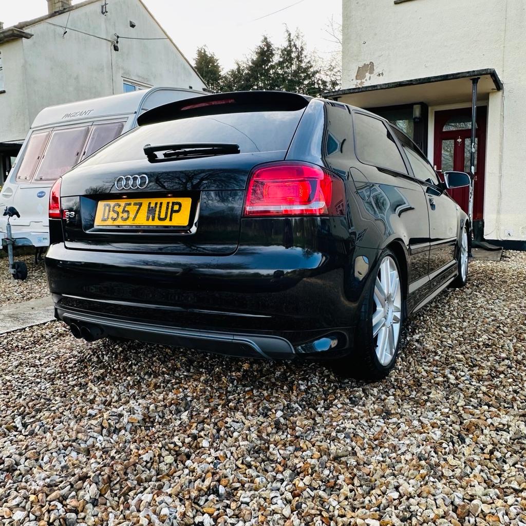 Here we have a lovely 2008 Audi s3 in black boasting all its original exterior characteristics. Non mollested. No boy racer weapon. Has a shadow boost gauge only on interior. Has a revo induction kit fitted under the bonnet. Drives lovely and pulls like a train. Has a full miltek system with a HGS tuning catalytic converter. It has covered 132k with tons of history. Interior has a few age related marks but nothing too off putting. Request pics as can only put a few on here. Has a new sachs competition clutch kit fitted and new Michelin pilot accemetric tyres all round with new rear brake discs and pads. This car is ready to go. Has MOT until may this year but can have 12 months mit at buyers expense. Car speaks for itself. No test pilots until cash in hand or money in bank. Asking for £5500 ovno.