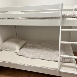 Stockbett oben: 90cm
Bett unten: 130cm

Inkl. Lattenrost 

Matratzen wären auch vorhanden. 

Standort Tirol oder Steiermark