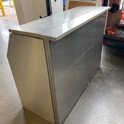 Mobile bar for sale well used some scraps and  scratches need frame painting.. folds up has hole cut for sink or ice box (not included) very expensive to buy new from grumpy joes …