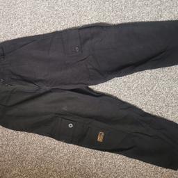 Zara croped deniwear cargo  black jeans size S