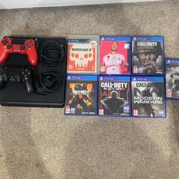PS4 slim 1tbb , all games included aswell as gta 5 in the ps4 , working, perfect example , minor dust outside 2 controllers, black one has a bit of stick drift , red one bought a month ago

Open to reasonable offers