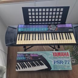 Yamaha electric keyboard with stand and extension cable. Plenty of functions for different synthesisers. Have a piano book that can be thrown in too if I can find it