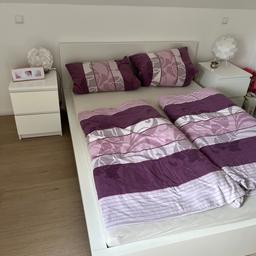 Gebrauchtes MALM Bett von Ikea, keine Schäden, mit Lattenrost und mittelweicher Matratze