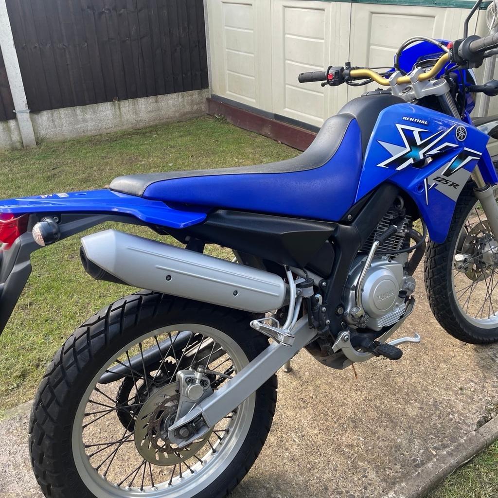 Blue yamaha XT 125R
2007
New m.o.t
Low mileage under 6000 miles
Good working order
Hasn’t been used much