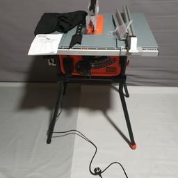 Black and Decker Bes720-GB 1800W Table Saw

💥New/other💥 

Bench table saw.
1800 watts.
230V battery power.
TCT blade.
Blade diameter 254mm.
Stroke length 85mm.
Sawing capacitywood 305 mm, .
Cable length of 1.5m.
Bevel capacity max: 45° bevel cut.
Dust bag included.
Dust adapter cap.
Safety lock switch.
Ideal for: Rip and cross cutting large timber sheet, Cutting flooring to length and width, Cutting stair components.
Parallel guide.
Size H44.5, W67, D75.5cm.
Accessories included: 1800W 254mm Table Saw, 48 tooth Tungsten Carbide Tip Saw Blade, Large capacity dust bag, Full length fence, mitre fence, push stick, 2 x blade change spanners.
Weight 31kg

💥 Check our other furniture 💥