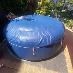 Bestway Lay-Z Spa New York Hot Tub
Fits 4-6 people.
In very good condition.
Dark blue
Comes with heat pump which is in super ‘as new’ working order! Replaced 18 months ago.
Pump Has allot of life left!
Only used during spring/summer months.
Light water residue inside lining of hot tub.
Heats to 40 degrees.
Self Inflatable!
No leaks!
Lid lining was leaked due to summer heat but fixed.
Has flashing lights with remote.
Can be packed away so it’s foldable.

Comes with accessories: New high quality Filters x 8, Chlorine boy dispenser, drinks holders, Ground mat, Tray, 2x head rests and more.
Will add a water starter kit of supplies to get started. Ie. Test strips, chlorine tablets, bubble softener.

Any Qs. Just ask.