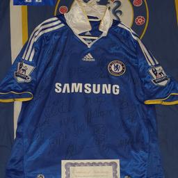 Hello, selling original signed Chelsea Football Club shirts. These were also kept with a certificate for more questions I am happy to give information and please give only realistic offers, thank you