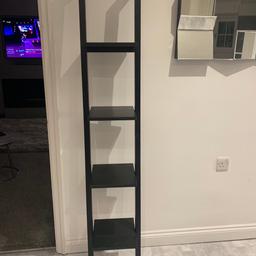 Black narrow ladder shelve from Next. Contemporary decor. Perfect for displaying books, ornaments, fake plants or neatly folded clothing