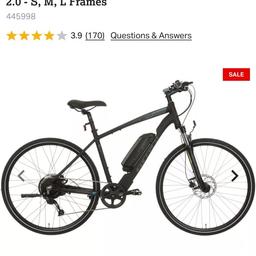 Specs in pics and listed below 

Carrera Crossfire E Mens Electric Hybrid Bike 2.0 RRP £1399 ( you can check on their website )

Excellent condition and perfect working order.
With charger, key and battery.



Average 25-30 miles (max 60 miles)* - see 'Range' for details
Recharge Time: 6 Hours
Removable Battery: Yes
Frame: Aluminium – Step through or Crossbar
Suspension: Suntour NVX-DS HLO 75mm Travel
Gears: 9 Speed Shimano
Brakes: Tektro Hydraulic Disc with 180mm rotors
Wheels: Double wall alloy with 700c Kenda K-935 tyres
Saddle: Carrera Memory Foam Saddle for ultimate comfort on your ride
Lifetime Frame Guarantee: Built strong and built to last

Collection from my house in Wembley Park or I can personally deliver at minimal cost.