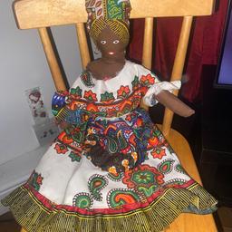 Celebrating culture and ethnicity. Lovely hand made from Ghana rag doll. Wearing authentic African costume. Beautiful addition to complete every child’s collection.