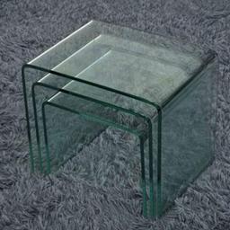 Nest Of Tables Set Of 3 Glass Coffee Table, Nesting Side Table Modern Nest Tables(Clear Glass)
matching coffee table also available 
please ask for more details 

Also Available In Black 

See Pictures For More Details 

Local Delivery Available For Extra Cost Depending On Your Post Code 

Please Follow Me On Market Place