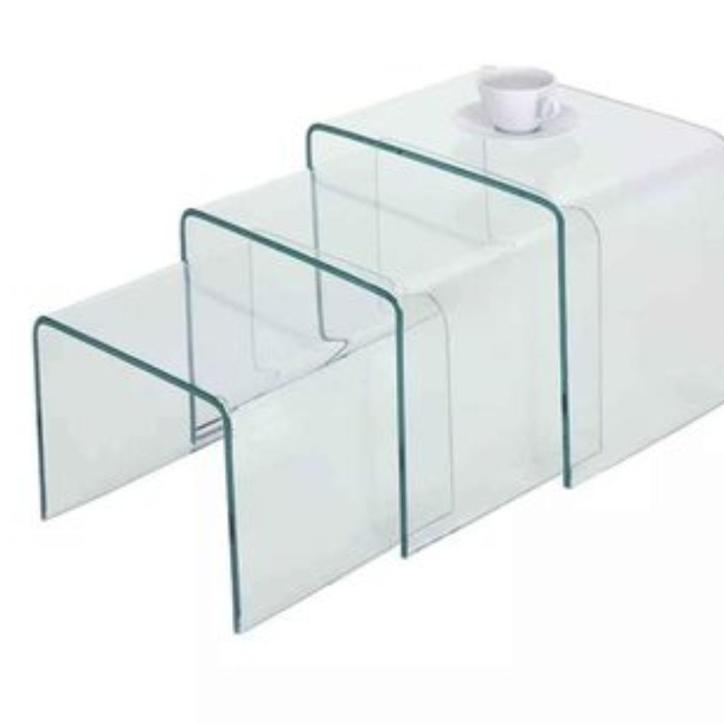 Nest Of Tables Set Of 3 Glass Coffee Table, Nesting Side Table Modern Nest Tables(Clear Glass)
matching coffee table also available
please ask for more details

Also Available In Black

See Pictures For More Details

Local Delivery Available For Extra Cost Depending On Your Post Code

Please Follow Me On Market Place