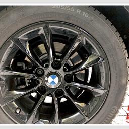 4 Original BMW-Felgen in schwarz plus Winterreifen von Continental ContiWinter Contact , 205/55 R16