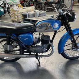BSA Bantam D 14/4 (1968) 175cc
Original and tidy condition, rides well.
I have run this bike for 1 1/2 years now and it is showing 9300 on the clock.
All electrics work and tyres are good, it has a new battery & amal carb.
the chrome and paintwork have seen better days but it is solid.
Matching numbers, V5/log book is in my name and address.
collection from Liverpool