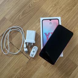 Huawei Y7 mobile 32gb
In coral red 
Like new no marks etc 
Comes with accessories shown in pic.