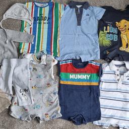 I love the selection of baby boys closed for the summer. They are mainly 0 3 size in Next so sizes are genrus, 4 of the rompers are 3-6 but they are tu and sizes are around the same 0-3 my baby wore them at the same time all in very good condition. mainly worn by my baby after the first month, so their way bot much use.